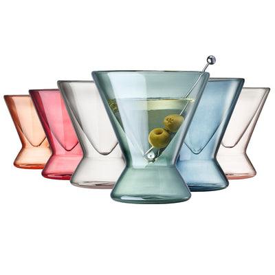 Tonal Double Wall Martini Cocktail Glassware, Set of 6