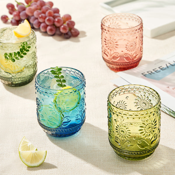 Monet Lowball Tumbler Glassware, Set of 4