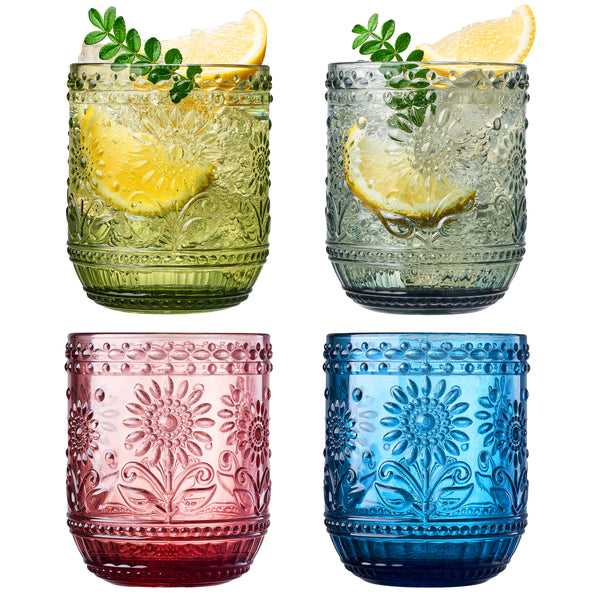 Monet Lowball Tumbler Glassware, Set of 4