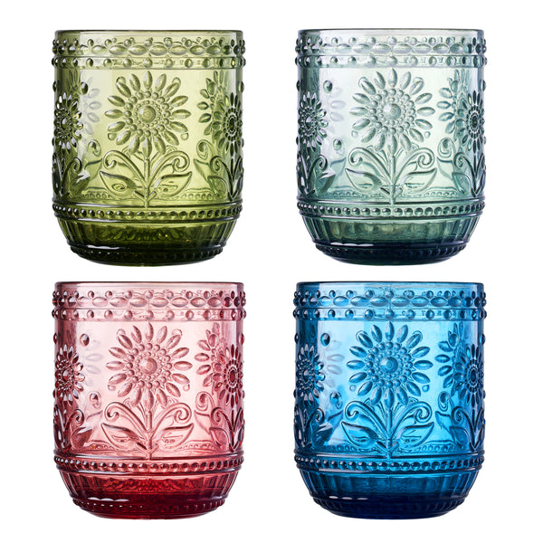 Monet Lowball Tumbler Glassware, Set of 4