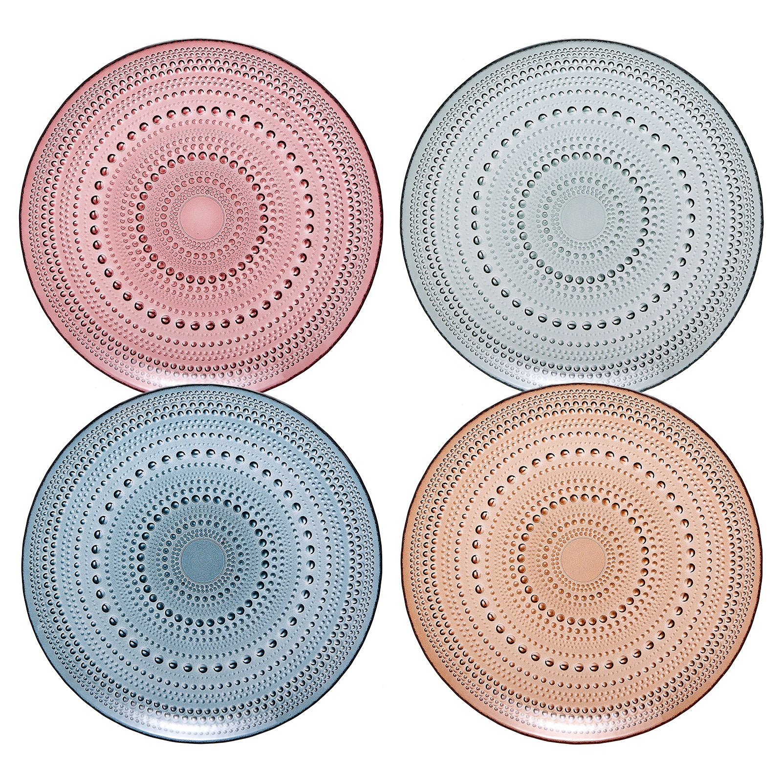 Tonal Hobnail Glass Plate, Set of 4