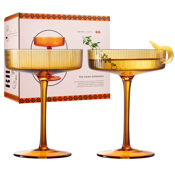 Como Champagne Coupe Cocktail Glassware, Set of 2