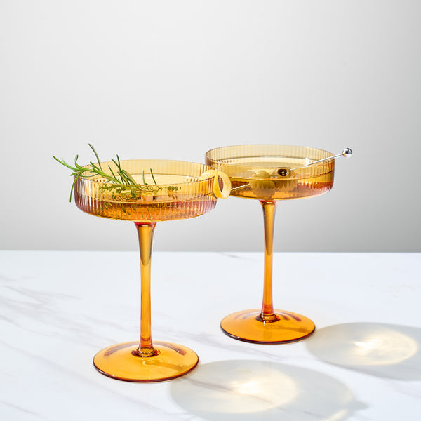 Como Champagne Coupe Cocktail Glassware, Set of 2