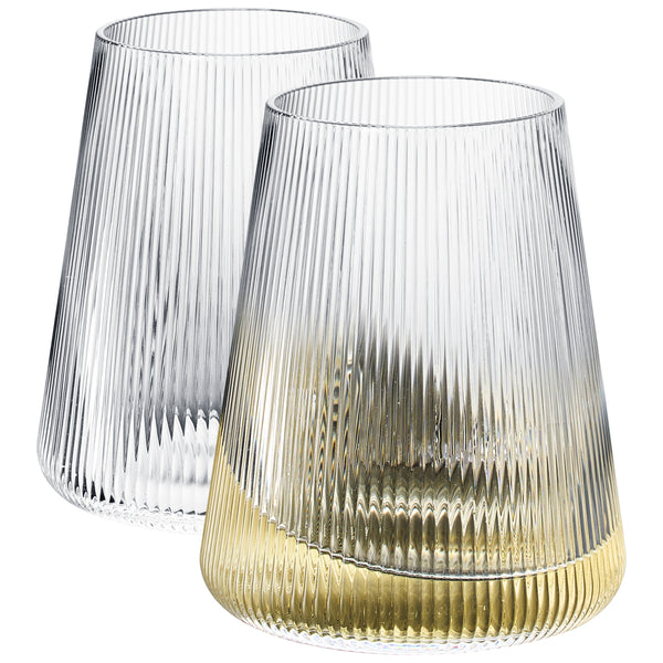 Como Stemless Wine Glassware, Set of 2