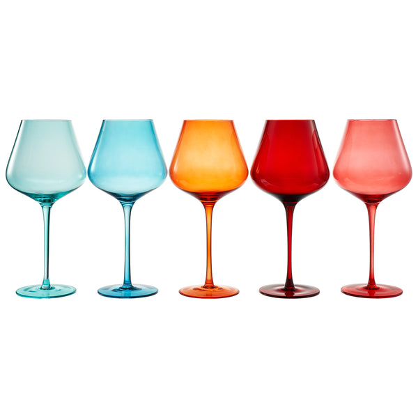 Stagioni Stemmed Wine Glassware, San Francisco, Set of 5