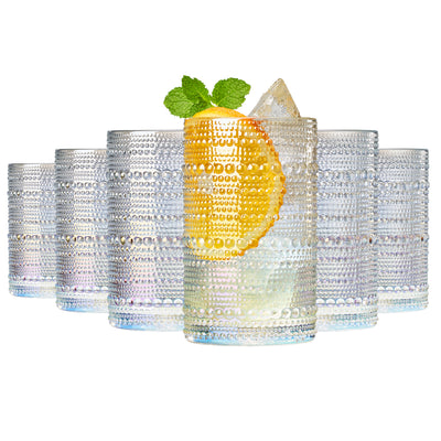 Classica Hobnail Highball Glassware, Set of 6