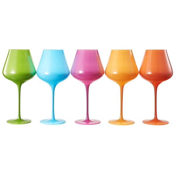 Stagioni Stemmed Wine Glassware, South Beach, Set of 5