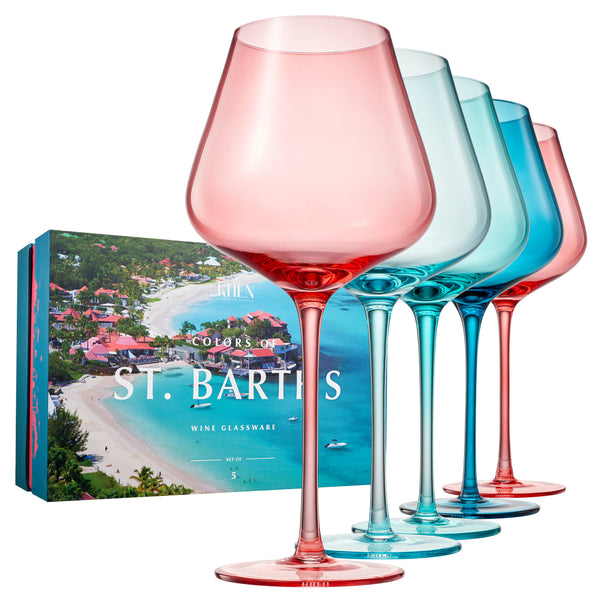 Stagioni Stemmed Wine Glassware, St Barths, Set of 5