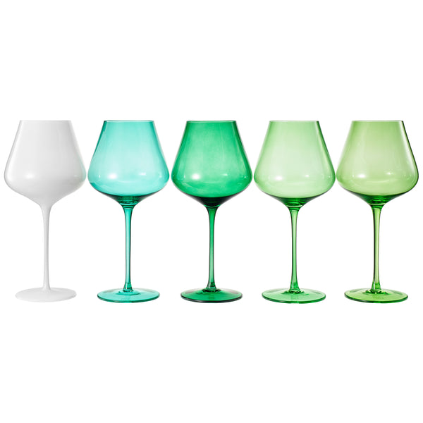 Stagioni Stemmed Wine Glassware, Thai Islands, Set of 5