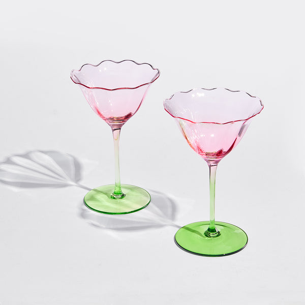 Fiore Champagne Coupe Cocktail Glassware, Set of 2