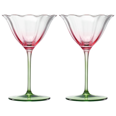 Fiore Champagne Coupe Cocktail Glassware, Set of 2