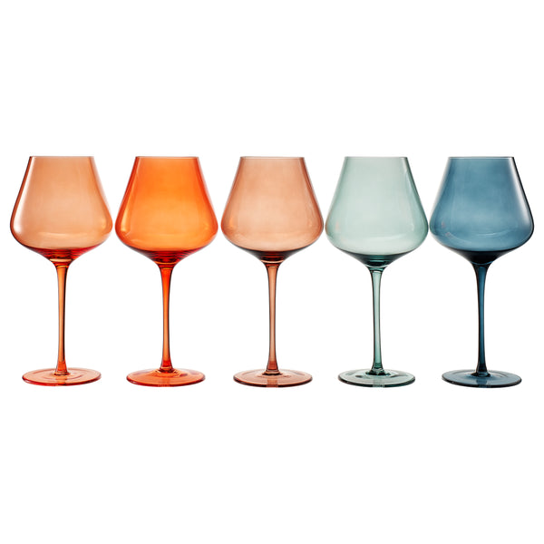 Stagioni Stemmed Wine Glassware, Venice, Set of 5
