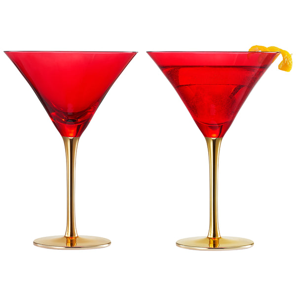 Deco Martini Cocktail Glassware, Set of 2