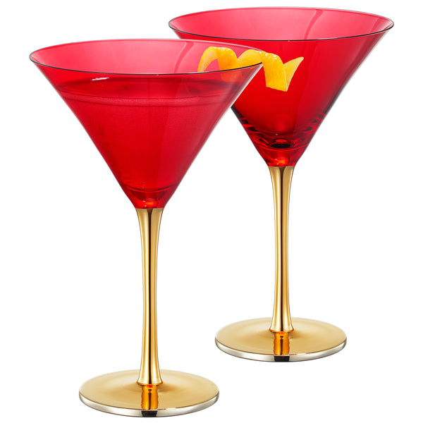 Deco Martini Cocktail Glassware, Set of 2