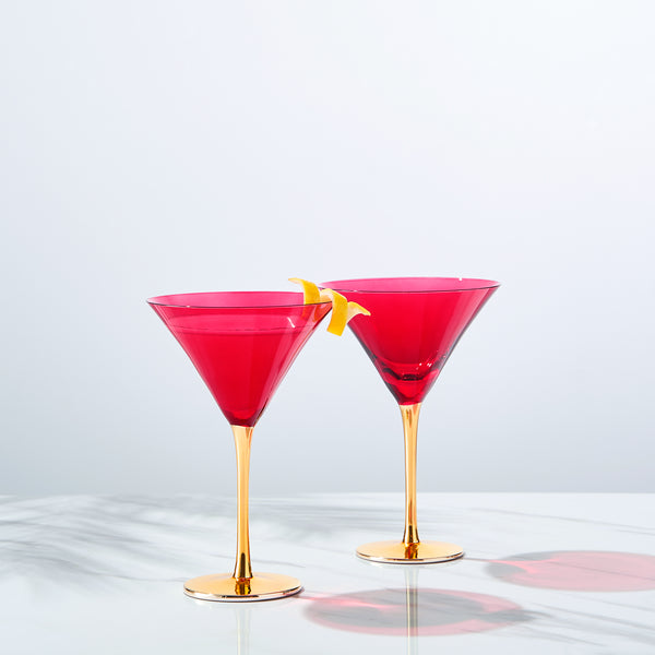 Deco Martini Cocktail Glassware, Set of 2