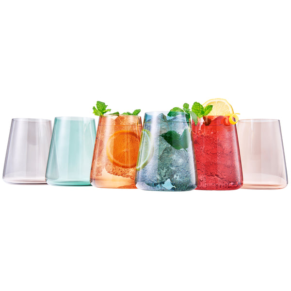 Tonal Stemless Wine Glassware, Set of 6