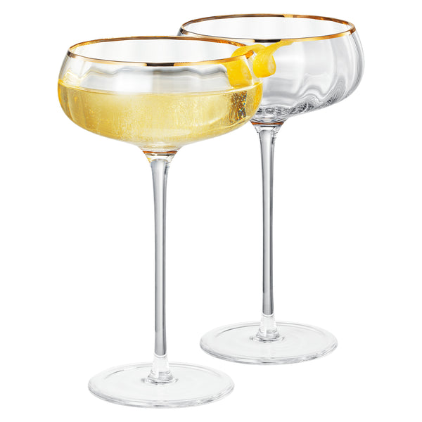 Aurelia Champagne Coupe Cocktail Glassware, Set of 2