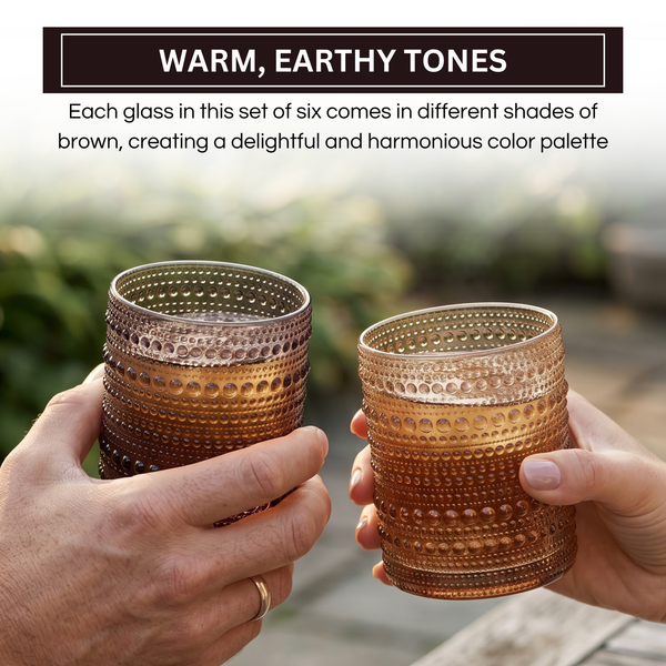 Venus Hobnail Lowball Whiskey Glassware, Set of 6