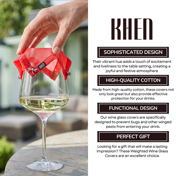 Weighted Outdoor Wine Glassware Covers, Set of 4