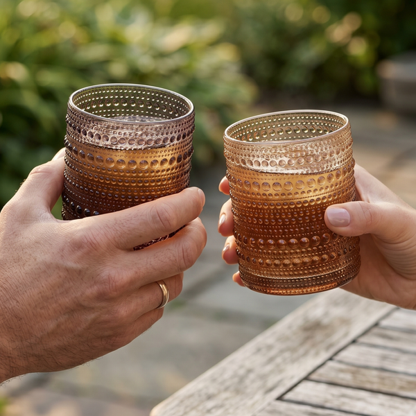 Venus Hobnail Lowball Whiskey Glassware, Set of 6