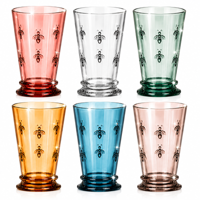 Tonal Highball Bee Glassware, Set of 6