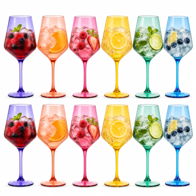 Madrid Acrylic Stemmed Wine Glassware, Set of 12
