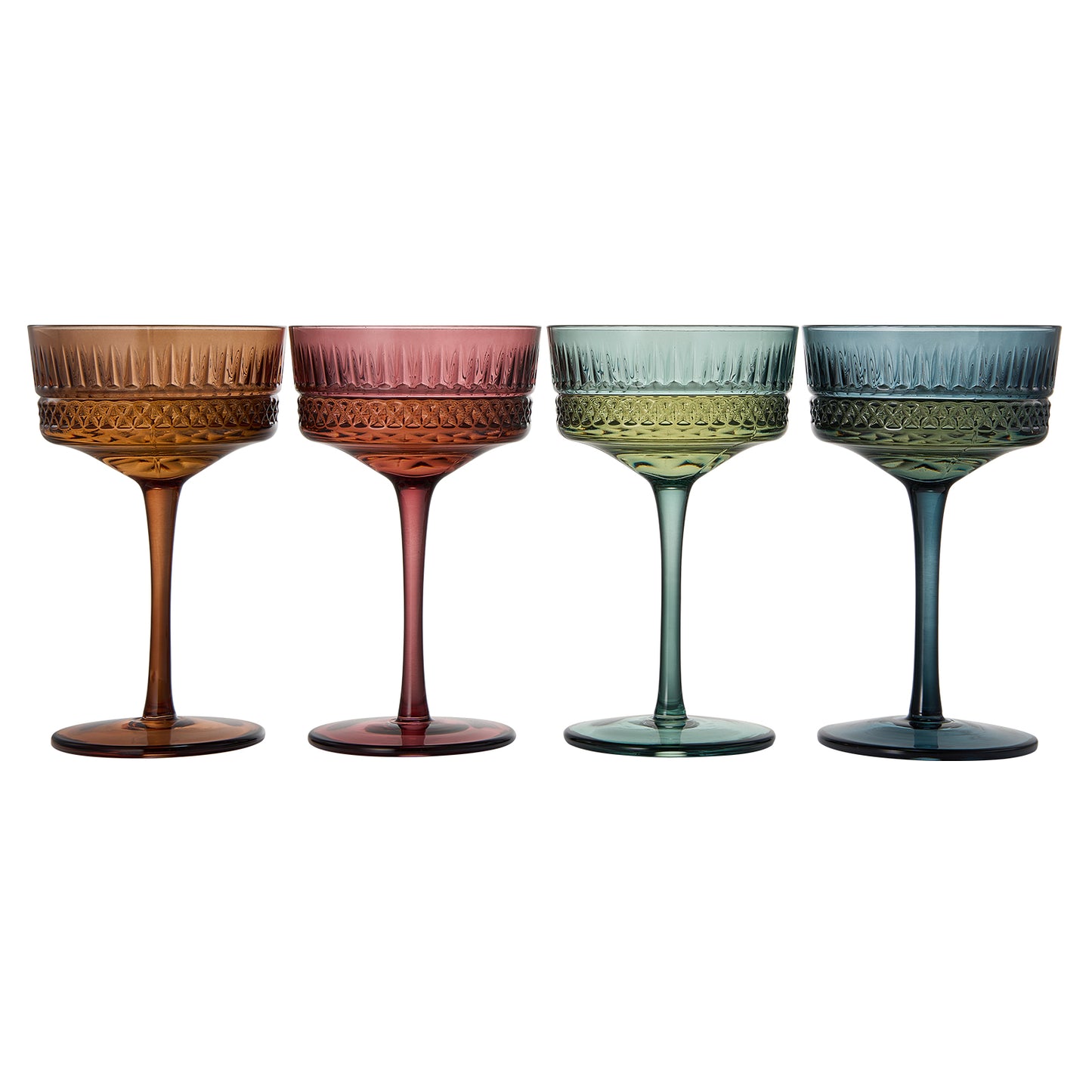 Tonal Crystal Coupe Cocktail Glassware, Set of 4