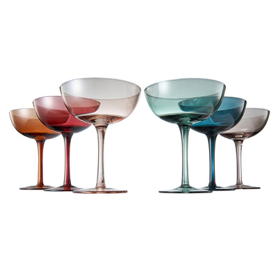Tonal Champagne Coupe, Cocktail Glassware, Set of 6