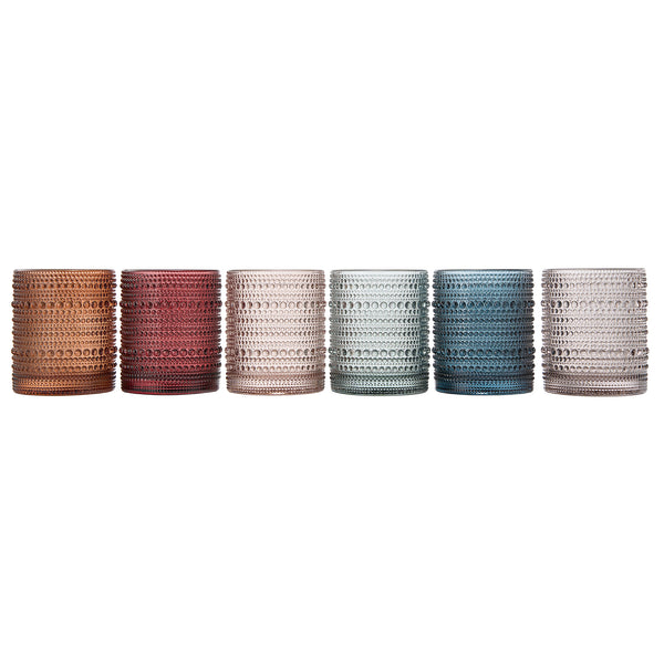 Tonal Hobnail Lowball Glassware, Set of 6