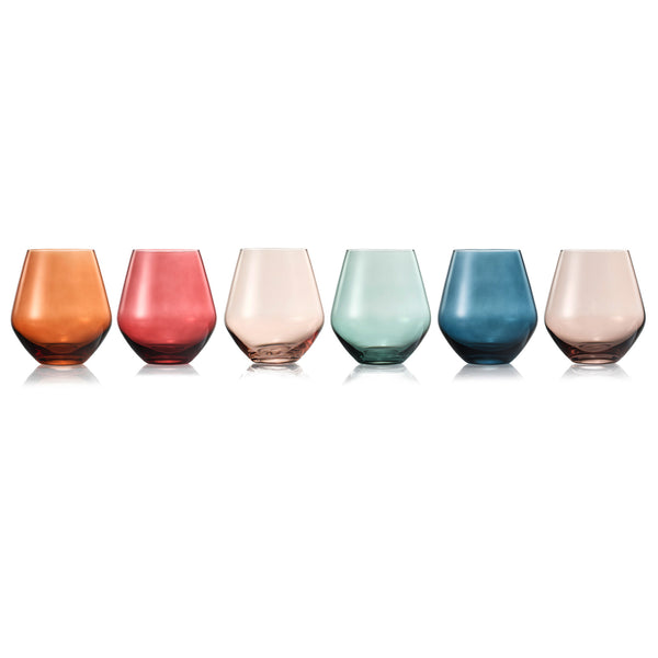 Tonal Stemless Wine Glassware, Set of 6