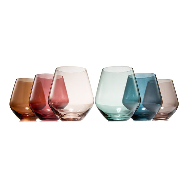 Tonal Stemless Wine Glassware, Set of 6