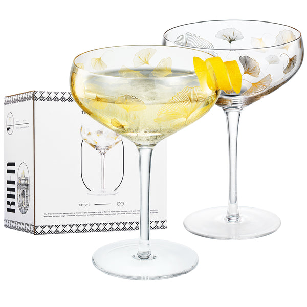 Trevi Champagne Coupe Cocktail Glassware, Set of 2