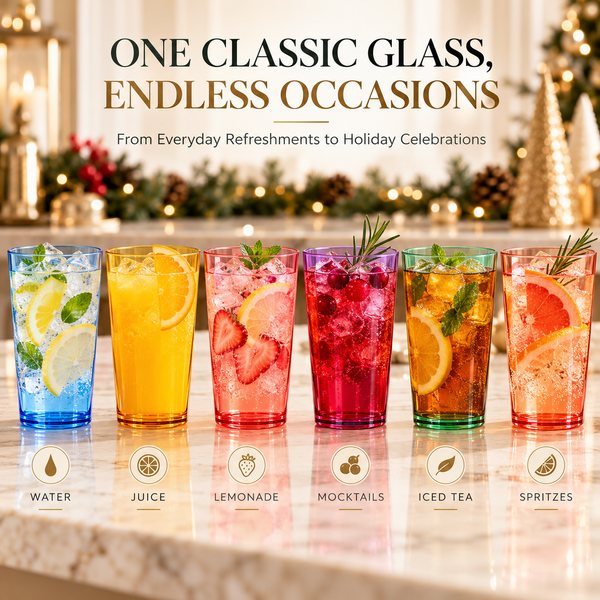 Madrid Acrylic Highball Glassware, Set of 6