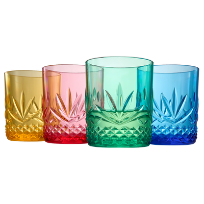 Onix Acrylic Crystal Lowball Glassware, Set of 4