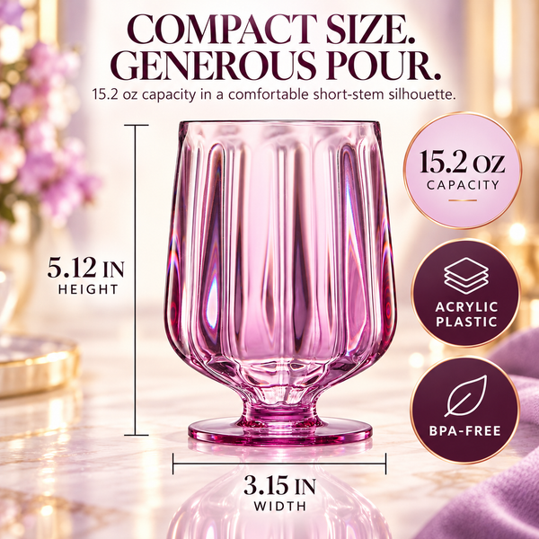Madrid Acrylic Stemmed Wine Goblet Glassware, Set of 4