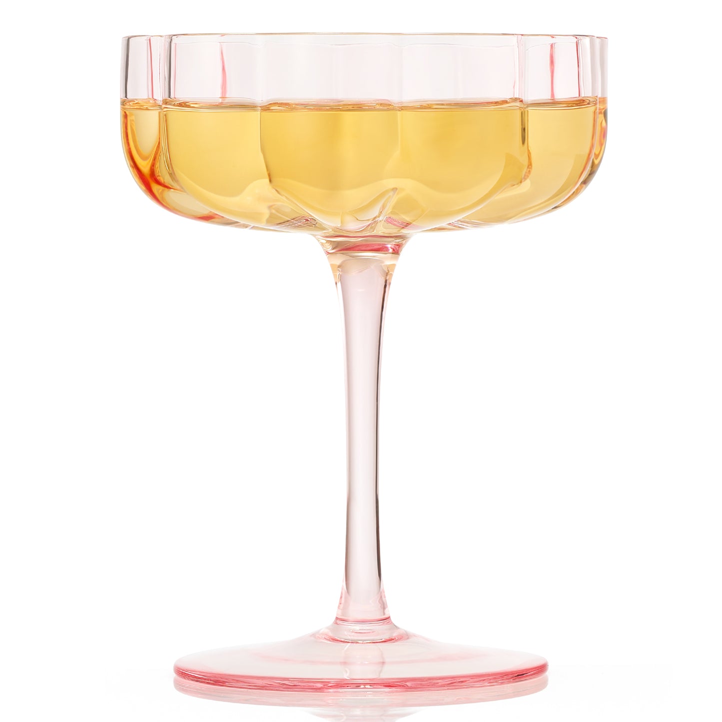 Flower Wave Coupe Cocktail Glassware, Set of 4
