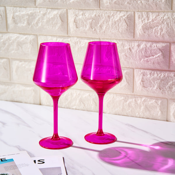 Valencia Acrylic Stemmed Wine Glassware, Set of 2