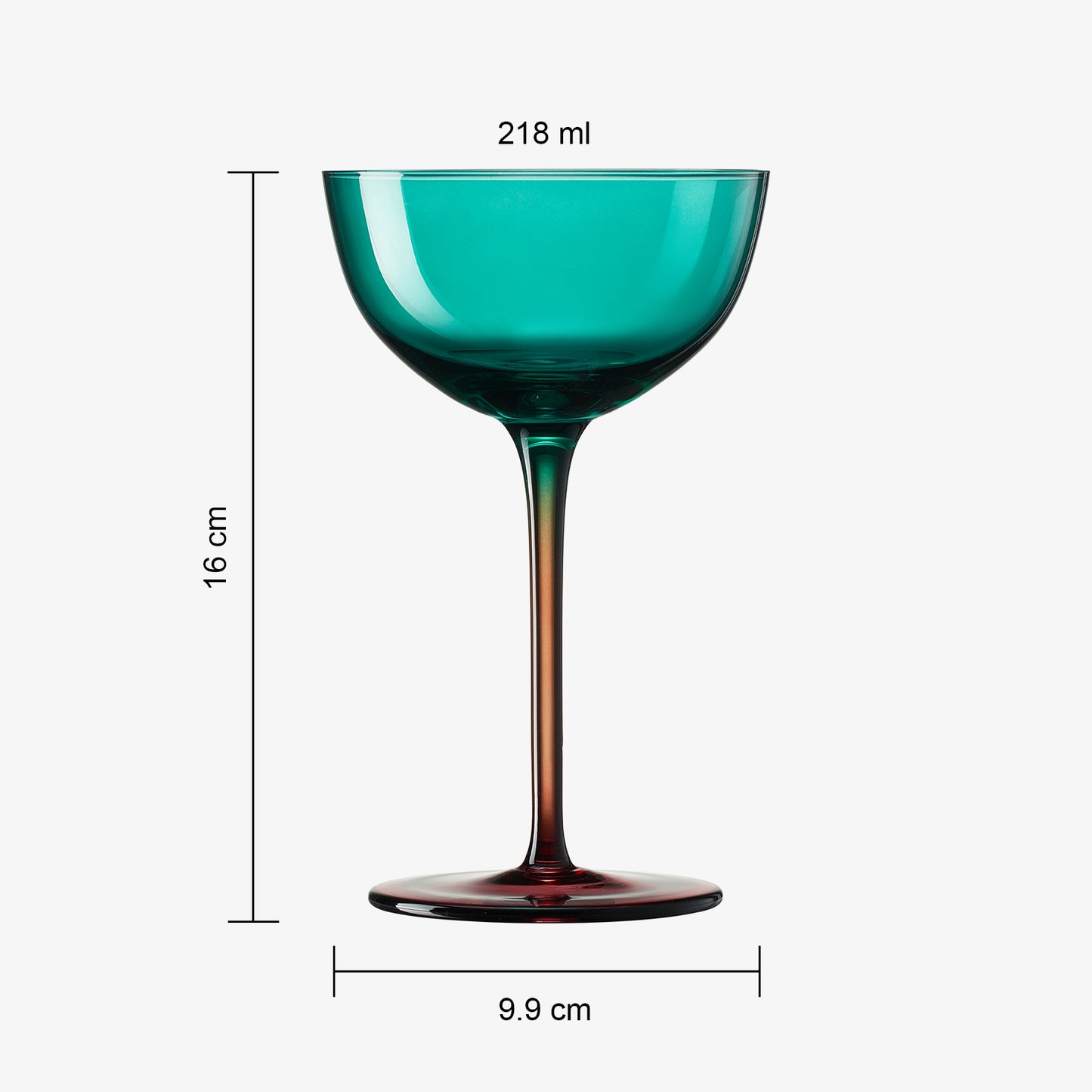 Venice Two-Toned Coupe Cocktail Glassware, Set of 2