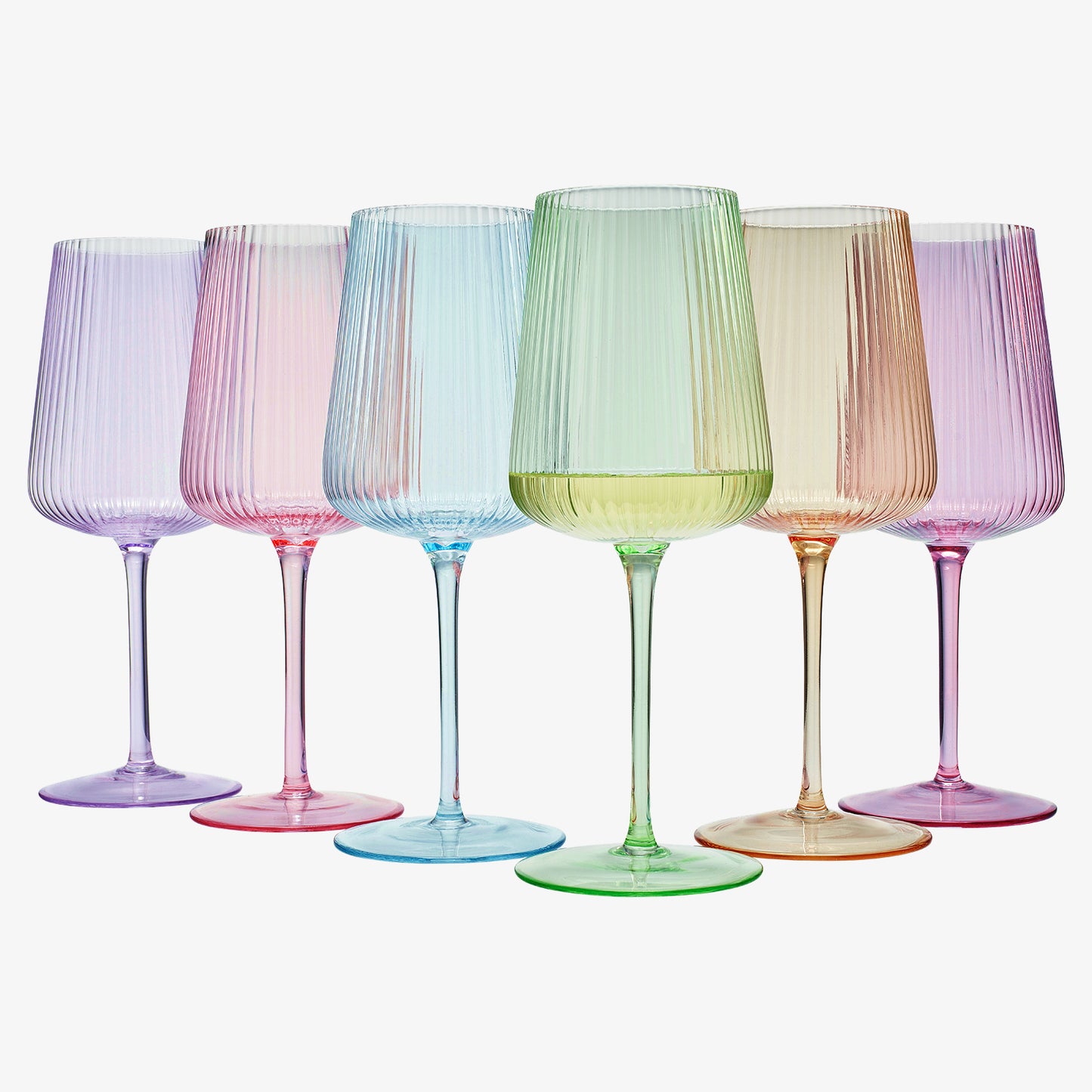 Monet Ribbed Wine Glassware, Set of 6