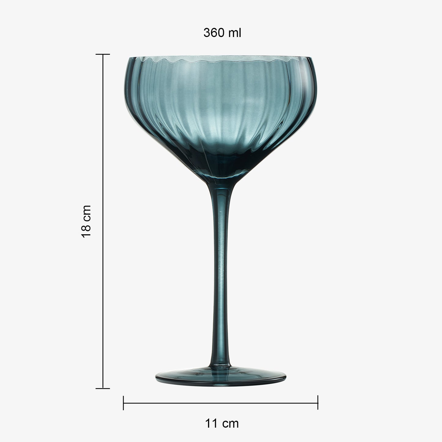 Tonal Tulip Coupe Cocktail Glassware, Set of 6