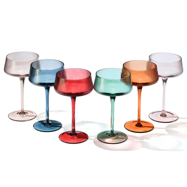 Tonal Martini Cocktail Glassware, Set of 6