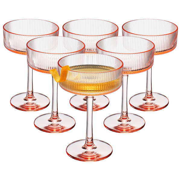 Madrid Acrylic Champagne Coupe Cocktail Glassware, Set of 6