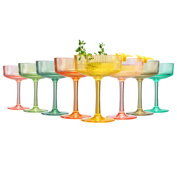 Madrid Acrylic Champagne Coupe Cocktail Glassware, Set of 8