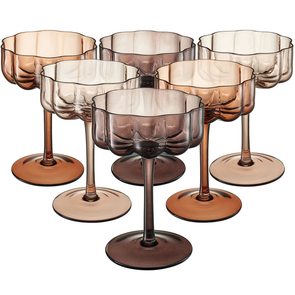 Fortuna Champagne Coupe Cocktail Glassware, Set of 6