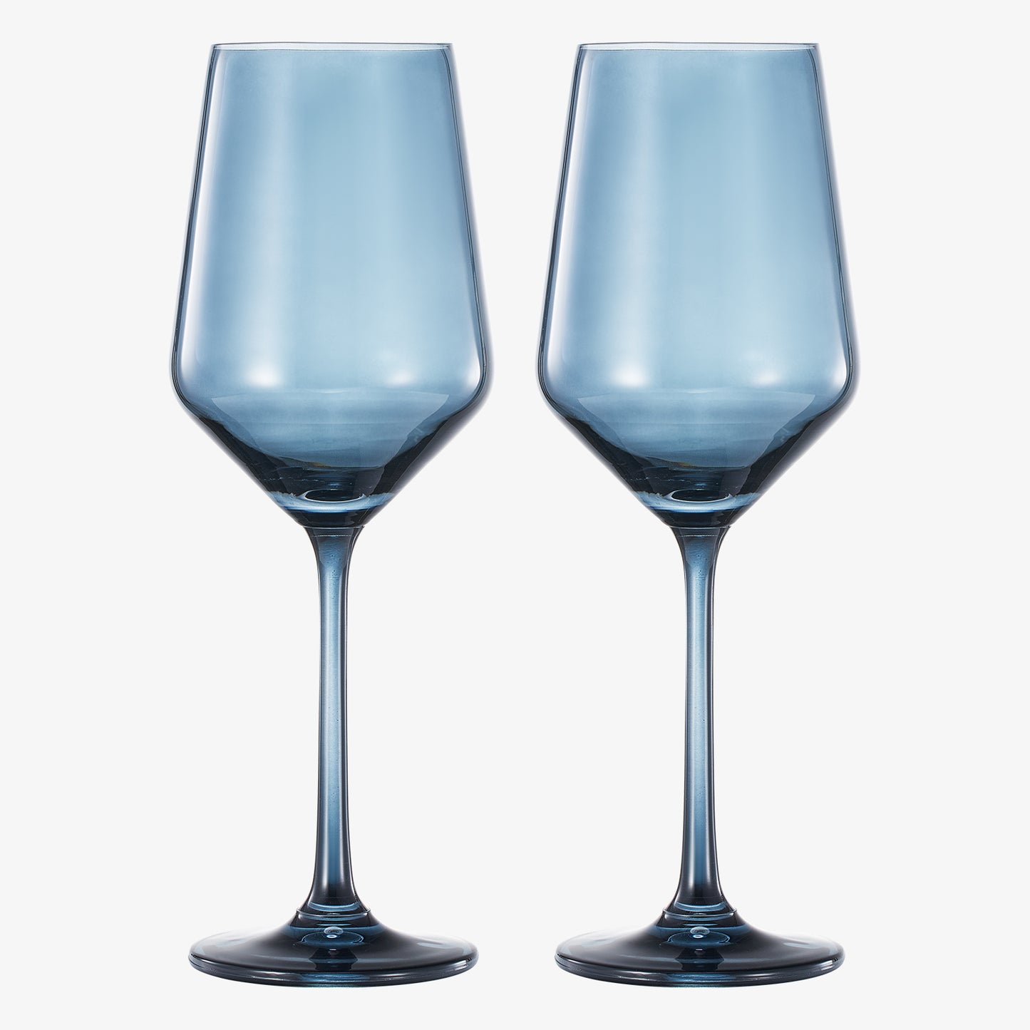Tonal Colored Wine Glassware, Cloudy Blue, Set of 2