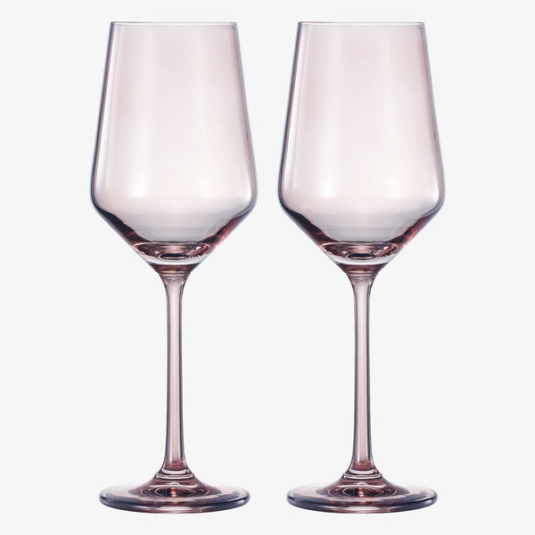 Tonal Stemmed Wine Glassware, Smoke Grey, Set of 2