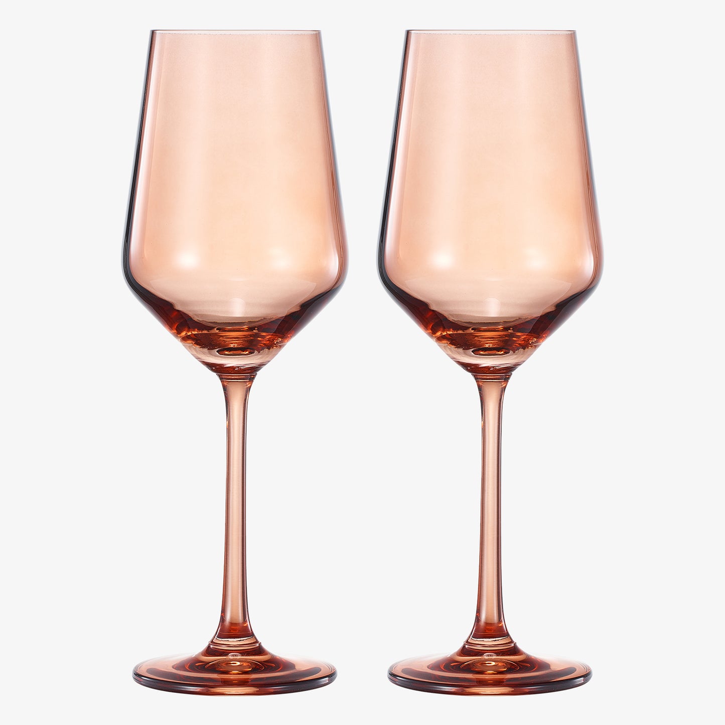 Tonal Colored Wine Glassware, Burnt Orange, Set of 2