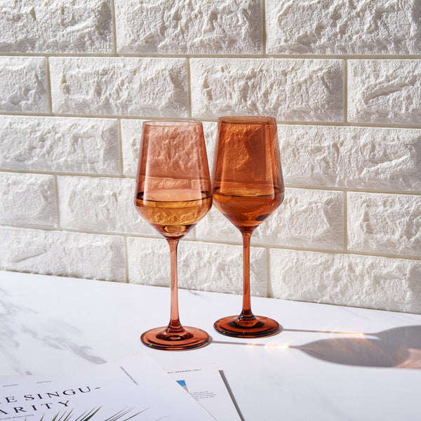 Tonal Stemmed Wine Glassware, Green, Set of 2