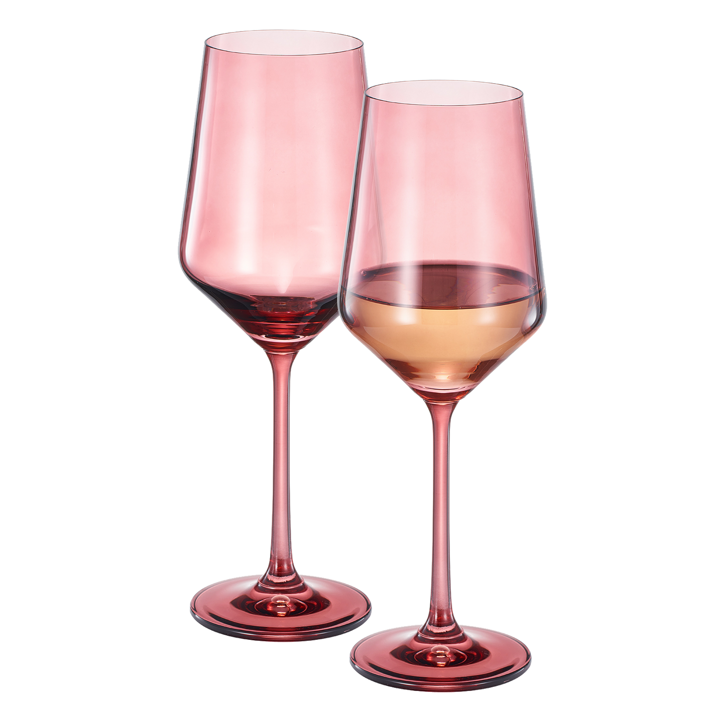 Tonal Wine Glassware, Cranberry Red, Set of 2