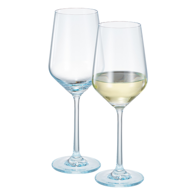 Monet Stemmed Wine Glassware, Blue, Set of 2
